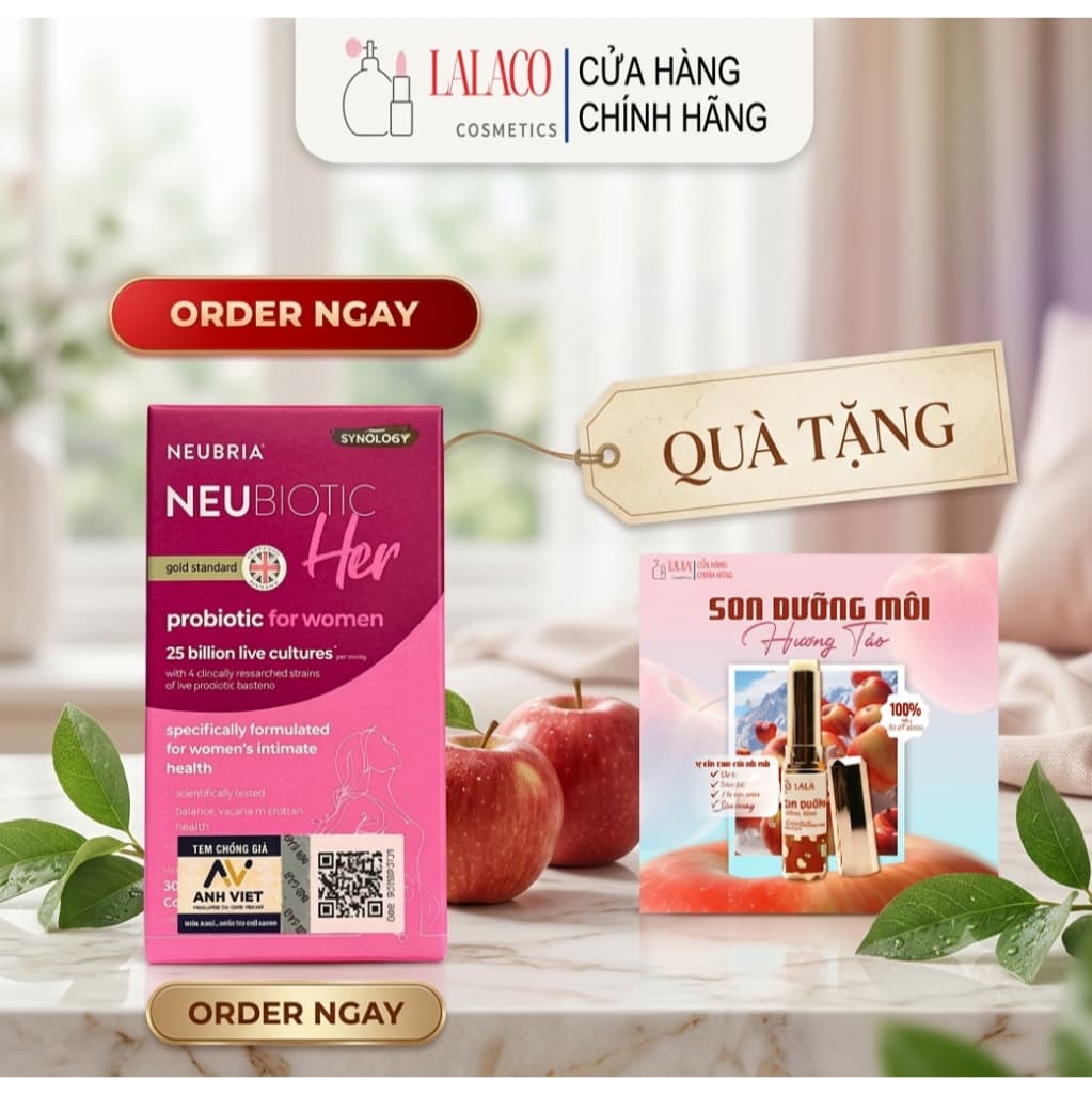Men vi sinh phụ khoa Neubria Neubiotic Her 30 viên bổ sung lợi khuẩn ngăn ngừa các vấn đề phụ khoa