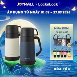 Bình giữ nhiệt LocknLock cỡ đại LHC1484 1,2L và LHC1485 1,8L, hàng chính hãng, nắp làm cốc - JoyMall 1