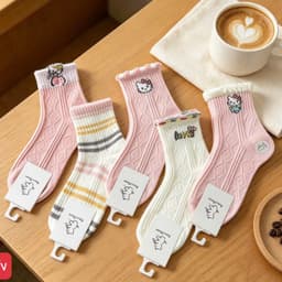 Bộ 10 đôi tất cho bé gái dễ thương, màu pastel ngọt ngào, phù hợp với phong cách thời trang của bé. 8