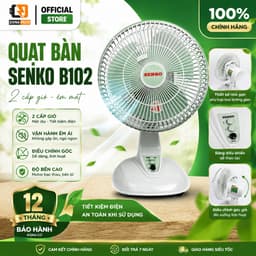 | Hỏa Tốc | Quạt bàn mini Senko B102, B202, quạt nhỏ để bàn học và bàn làm việc 28w 2 cấp gió 1