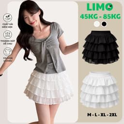[Có Bigsize 45-85k] Chân Váy Xòe Tầng Nữ LIMO Có Quần Bảo Hộ Chân Váy Voan Lụa Bèo Tầng Đẹp MS24003 1