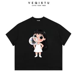 Áo Thun BOXY Local Brand VEQISTU "Hoạt Hình Cartoon", Áo Thun Boxy Form Rộng Unisex 250Gsm Cotton 2