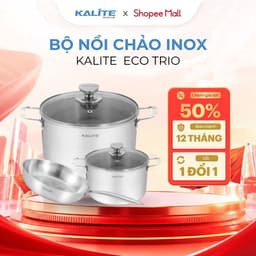 Bộ Nồi Chảo Inox KALITE Eco Trio Gồm 2 Nồi, 1 Chảo - Truyền Nhiệt Đều, Bền Đẹp - Dùng Mọi Loại Bếp 1