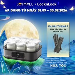 Máy làm sữa chua LocknLock EJY213GRY Kèm 6 Hủ Thuỷ Tinh 220-240V, 50/60Hz, 20W, 1.08L - Màu xám - Chính Hãng - JoyMall 1