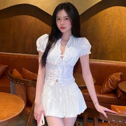 [Có Bigsize 45-85kg] Chân Váy Bí LIMO 2 Lớp Dáng Phồng Ngắn Kèm Quần Bảo Hộ Có Nơ Dễ Thương MS320 2