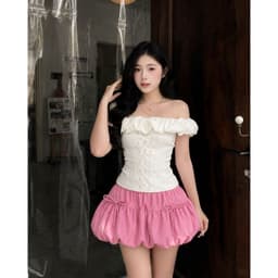 [Có Bigsize 45-85kg] Chân Váy Bí LIMO 2 Lớp Dáng Phồng Ngắn Kèm Quần Bảo Hộ Có Nơ Dễ Thương MS320 4