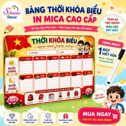Bảng Thời Khóa Biểu Tráng Gương Để Bàn (TẶNG BÚT VIẾT XÓA) Kích Thước 20x30cm, Bền Đẹp, Chống Nước, Dễ Lau Chùi 1