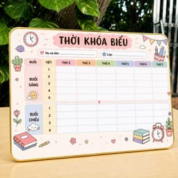 Bảng Thời Khóa Biểu Tráng Gương Để Bàn (TẶNG BÚT VIẾT XÓA) Kích Thước 20x30cm, Bền Đẹp, Chống Nước, Dễ Lau Chùi 5