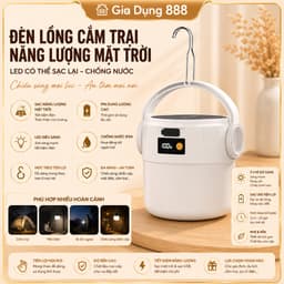 Đèn Lồng Cắm Trại Năng Lượng Mặt Trời LED Có Thể Sạc Lại Chống Nước Đèn Pin Ngoài Trời, Đèn Khẩn Cấp 1