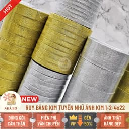 Lốc ruy băng kim tuyến nhũ 1 2 4cm x 22m làm nơ gói quà gói hoa trang trí handmade 3