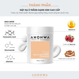 Mặt nạ ủ trắng dạng kem Ahohwa First Solution Tone-Up Brightening Cream Mask 5