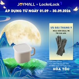 Nồi Vuông Có Quai Phủ Men Sứ Kèm Nắp LocknLock Dùng Được Bếp Từ CSU2159 1.5L Màu Trắng Ngà,  Hàng Chính Hãng - JoyMall 1