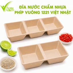 Set 5 Đĩa Chấm Phíp Vuông 2 Ngăn 3 Ngăn 1221 Việt Nhật An Toàn Thực Phẩm Dùng Gia Đình Nhà Hàng GD368 1