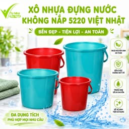 Xô Nhựa Không Nắp Chứa Nước Việt Nhật Nhựa PP Cao Cấp Bền Đẹp Chịu Lực Tốt Đa Dung Tích Tiện Lợi GD372 1