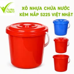 Xô Nhựa Đựng Đa Năng Có Nắp Nhựa PP Cao Cấp Quai Xách Chắc Chắn Chứa Nước Bảo Quản Đồ Tiện Lợi GD373 1