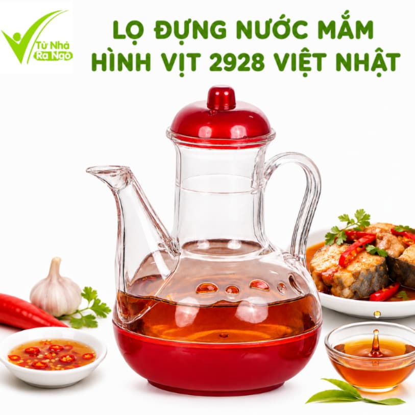 Lọ Đựng Nước Mắm Hình Vịt Việt Nhật Chất Liệu Nhựa Trong Cao Cấp Có Nắp Chống Bụi Tiện Lợi Gia Đình GD374