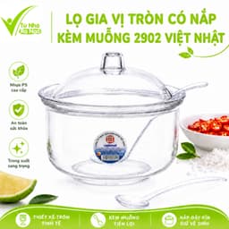 Lọ Đựng Gia Vị Trộn Muối Ớt Có Nắp Kèm Muỗng Chất Liệu PS Trong Suốt Cao Cấp An Toàn Thực Phẩm GD375 1