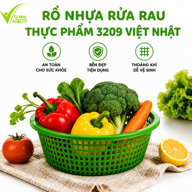 Rổ Nhựa Đựng Củ Quả Thực Phẩm 3209 Cao Cấp Thoáng Khí Bền Đẹp An Toàn GD388