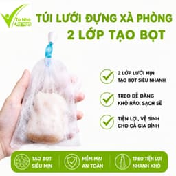 Túi Lưới Đựng Xà Phòng 2 Lớp Tạo Bọt Siêu Mịn Có Dây Rút Treo Tiện Lợi Giúp Xà Phòng Khô Nhanh Chống Trơn Trượt GD394 1