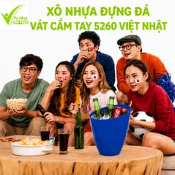 Xô Nhựa Đựng Đá Vát Cầm Tay 5260 Việt Nhật Chất Liệu Nhựa PP Cao Cấp Thiết Kế Tay Cầm Chắc Chắn Dùng Đựng Đá Lạnh GD409 1