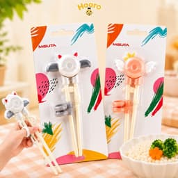 Đũa Tập Ăn Cho Bé Misuta Cao Cấp, Hỗ Trợ Bé Tập Gắp Thức Ăn 1