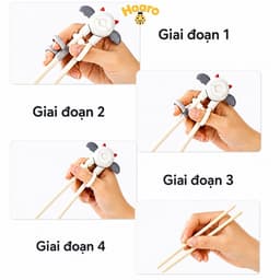 Đũa Tập Ăn Cho Bé Misuta Cao Cấp, Hỗ Trợ Bé Tập Gắp Thức Ăn 3