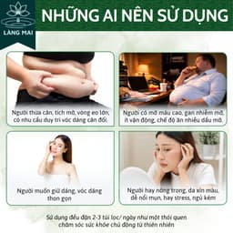 Trà búp ổi 4 vị - Làng Mai -Lấy lại vóc dáng eo con kiến, vị thanh mát, dịu nhẹ, thơm  dễ uống hộp gồm 30 túi 3