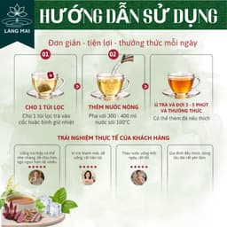 Trà búp ổi 4 vị - Làng Mai -Lấy lại vóc dáng eo con kiến, vị thanh mát, dịu nhẹ, thơm  dễ uống hộp gồm 30 túi 4