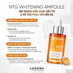 Tinh chất giảm nám đỏ dưỡng trắng kiểm soát tăng sắc tố Ahohwa Whitening Ampoule NTG 4