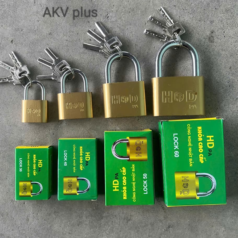 (Hàng đẹp) Ổ Khóa HD Siêu Bền - Chất liệu thép không gỉ, Ổ khóa cửa bấm chắc chắn đủ Size