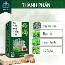 Trà Dòi Tím - Làng Mai – Giảm ho dai dẳng, ho có đờm, Thanh Lọc Cổ Họng, Dễ Uống. Hộp 30 túi 3