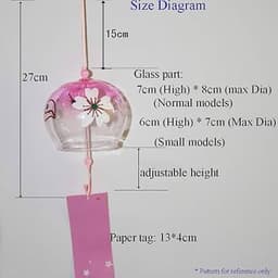 Chuông gió Furin thủy tinh phong cách Nhật Bản treo trang trí nhà cửa 2