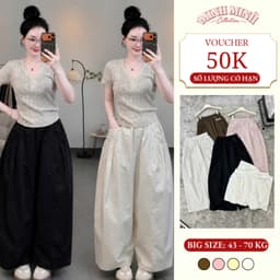 [COMBO 2 QUẦN GIÁ TỐT] Quần Nữ Ống Suông Chất Gió Xếp Ly Túi, Cạp Chun Co Giãn - Quần Dài Form Rộng Dễ Phối Đồ Q7 1