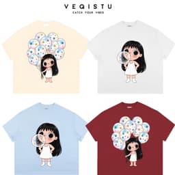 Áo Thun BOXY Local Brand VEQISTU "Hoạt Hình Cartoon", Áo Thun Boxy Form Rộng Unisex 250Gsm Cotton 1