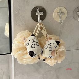 Bông tắm mèo cute tạo bọt có dây treo,bông tắm vải lưới mềm mịn tẩy da chết tiện dụng A1TI6 1