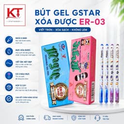 Hộp 12 cây Bút gel xoá được Gstar ER-03 tím, xanh chính hãng 3