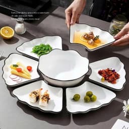 Bộ Bát Đĩa Hoa Mặt Trời Thương Hiệu Gochy Men Sáng Đẹp - Xuất Xứ Bát Tràng 4