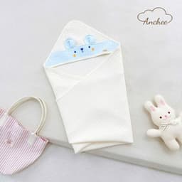 Chăn Ủ Xốp 4 Mùa Anchee Cho Bé Sơ Sinh Mẫu mới phối tai thú, chất liệu cotton xốp, kích thước 80 × 80cm. 9
