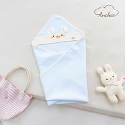 Chăn Ủ Xốp 4 Mùa Anchee Cho Bé Sơ Sinh Mẫu mới phối tai thú, chất liệu cotton xốp, kích thước 80 × 80cm. 8