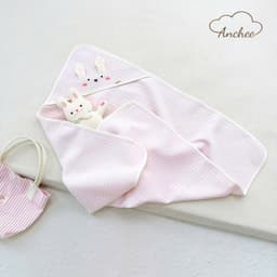 Chăn Ủ Xốp 4 Mùa Anchee Cho Bé Sơ Sinh Mẫu mới phối tai thú, chất liệu cotton xốp, kích thước 80 × 80cm. 3
