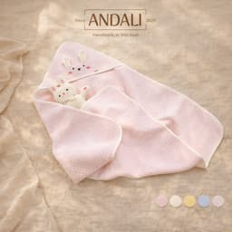 Chăn Ủ Xốp 4 Mùa Anchee Cho Bé Sơ Sinh Mẫu mới phối tai thú, chất liệu cotton xốp, kích thước 80 × 80cm. 1