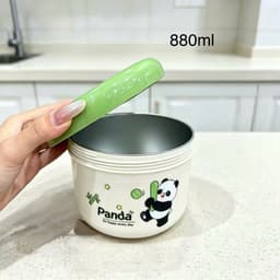 HỘP CƠM GIỮ NHIỆT 2 LỚP 304 GẤU TRÚC XINH XẮN, HỘP BẢO QUẢN ĐỒ TIỆN DỤNG 5