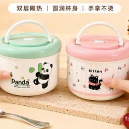 HỘP CƠM GIỮ NHIỆT 2 LỚP 304 GẤU TRÚC XINH XẮN, HỘP BẢO QUẢN ĐỒ TIỆN DỤNG 8