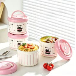 HỘP CƠM GIỮ NHIỆT 2 LỚP 304 GẤU TRÚC XINH XẮN, HỘP BẢO QUẢN ĐỒ TIỆN DỤNG 9