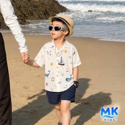Quần Short Đũi Bé Trai Coco MK Kids Màu Xanh Than Lưng Thun Form Ngắn Trên Gối Mềm Mát Thoáng Khí Mùa Hè 2-10 Tuổi 6