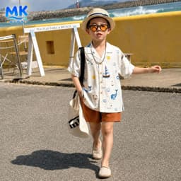Quần Short Đũi Bé Trai Coco MK Kids Màu Cam Đất Lưng Thun Form Ngắn Trên Gối Mềm Mát Thoáng Khí Mùa Hè 2-10 Tuổi 5