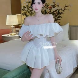 SÉT ĐẦM BỆT VAI VẠT NHỌN BO EO CHUN LƯNG KÈM QUẦN BẢO HỘ SIÊU HOT 5