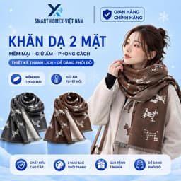 Khăn Choàng Cổ Chất Dạ Mềm Dệt Cao Cấp Giữ Ấm Tốt Dễ Phối Đồ Mùa Đông Phong Cách Thanh Lịch 1