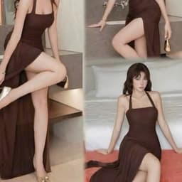 Đầm Maxi Body Cổ Yếm Nhún Eo Xẻ Tà Dáng Dài Tôn Dáng Váy Đi Biển Đi Tiệc Sang Chảnh 6