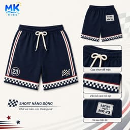 Set Bộ Bé Trai Little Racer MK Kids Áo Sơ Mi Cộc Tay Đi Chơi Mùa Hè Chất Lụa Mịn Thoáng Mát Cho Bé 2-10 Tuổi 8